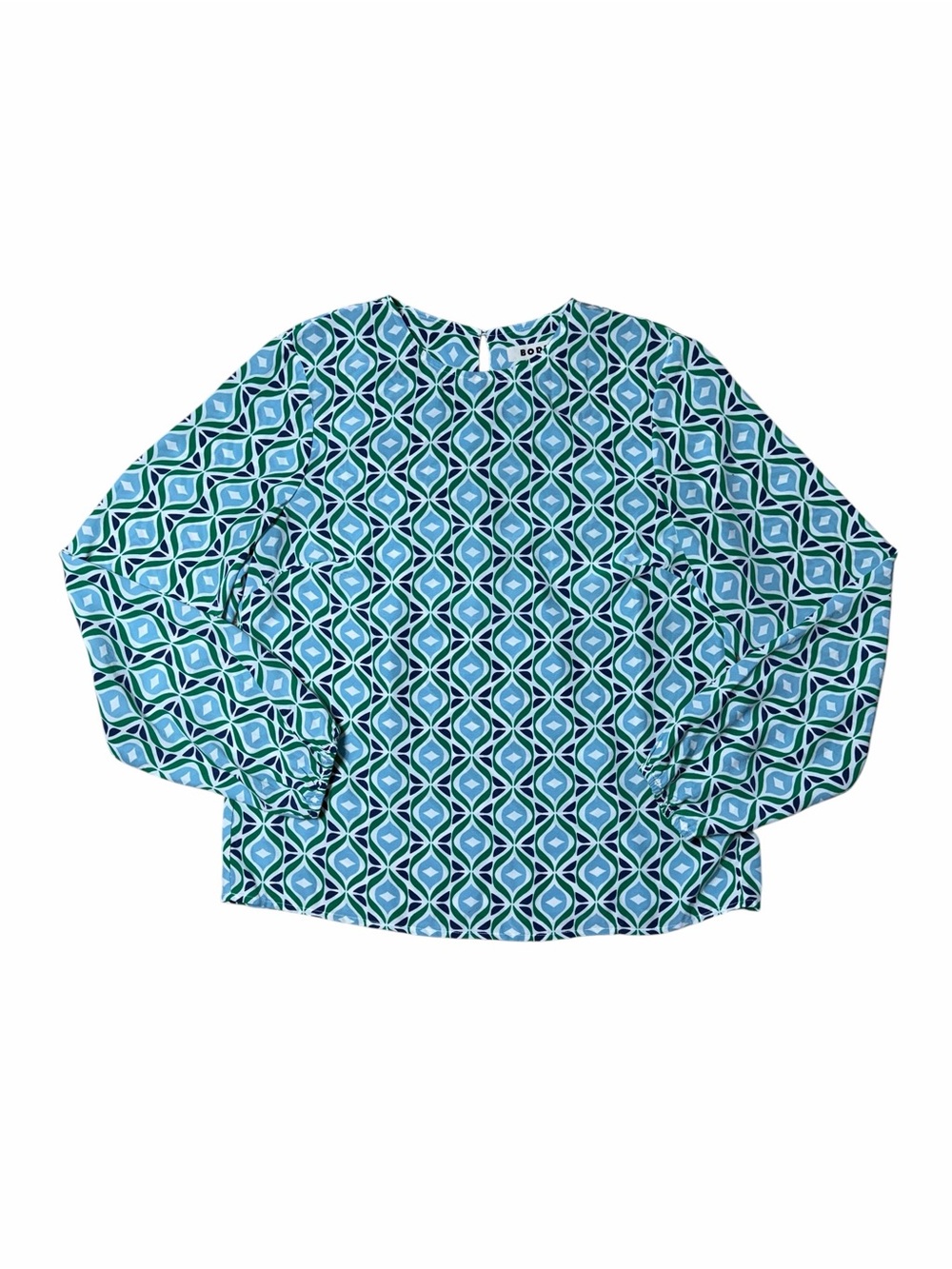 Boden Green Diamond Wave Easy Printed Blouse Top Womens 6 - Picture 2 of 9